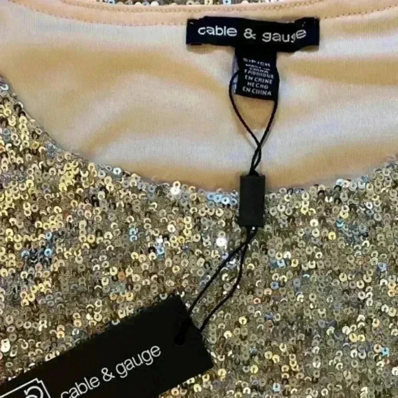 NWT Cable and Gauge Sequin Puff Sleeve Swing / Shift Dress Size Small 🥰 - Picture 6 of 7